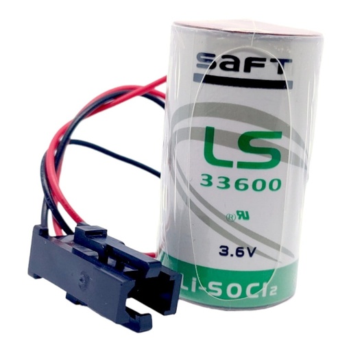 [3407] Pila Batería Saft 33600 LS33600 3.6V 17000mAh Tipo D Conector Negro