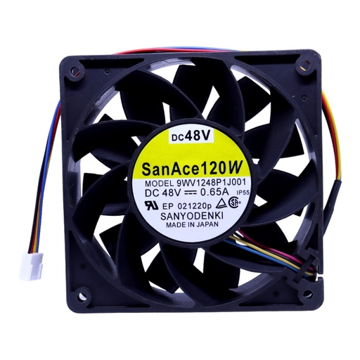 [4838] Ventilador Sanyo Denki SanAce120W 9WV1248P1J001 48V DC 0.65A 120W 120mm x 39mm x 120mm con 4 cables
