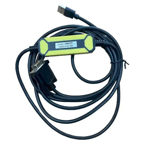 [4949] Cable de Programación AMSAMOTION USB-PPI Negro de 2.5m Para Siemens S7-200