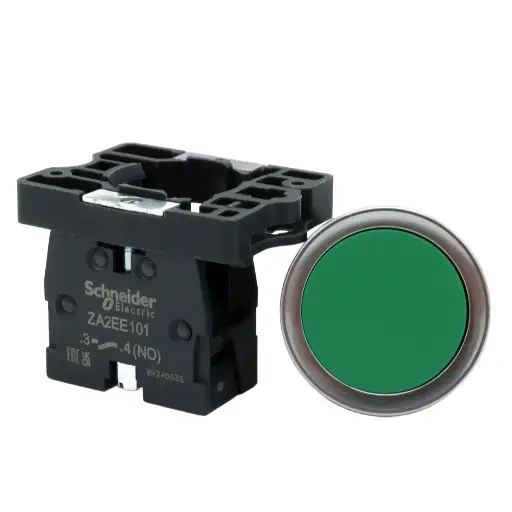 [4974] Interruptor Botón Pulsador Schneider Electric XA2EA31 Completo 22mm 1 NO Verde