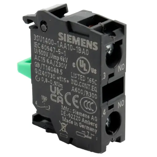 [5072] Módulo Contacto Siemens 3SU1400-1AA10-1BA0 3SU14001AA101BA0 1 Contacto NA Bornes Tornillo