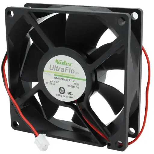 [5074] Ventilador Nidec UltraFlo U80T24MS4A7-51 24V DC 0.165A 80mm x 80mm x 25mm