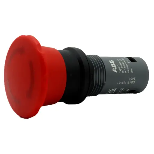 [5167] Botón Push Button ABB 1SFA619550R1041 CE4T-10R-01 Paro De Emergencia Compacto Giratorio Rojo 300V 5A 40mm
