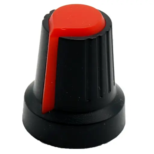 [5205] Perilla Capucha Plástico Para Potenciómetro 6mm Roja