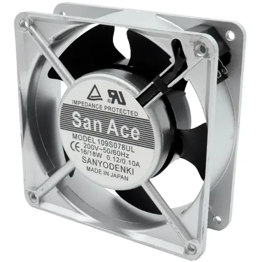 [5305] Ventilador Sanyo Denki SanAce 109S078UL 200V AC 0.12/0.10A 50/60Hz 16/18W 120 mm x 120 mm x 39mm Con Pines