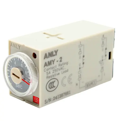 [5366] Relevador Relé Temporizador Anly AMY-2 10s 220V AC 2ab 5A 8 Pines
