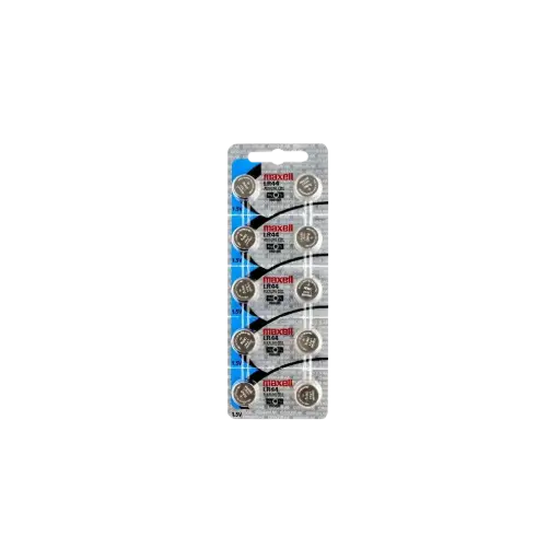 [5457] 10x Pila Batería Maxell LR44 1.5V Tipo Botón Alcalina
