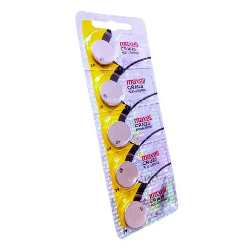[5472] 5x Pila Batería Maxell CR1620 3V 80mAh Tipo Botón Litio