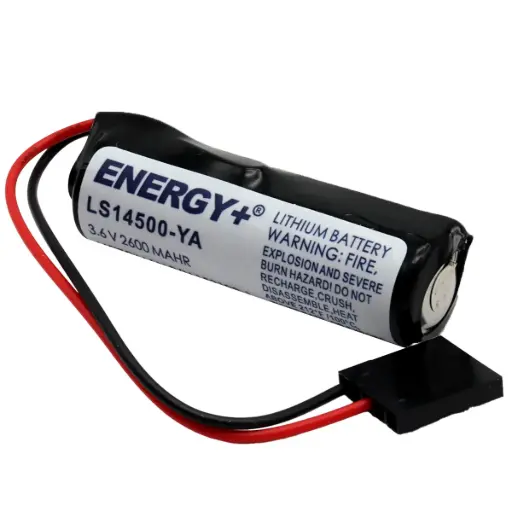 [5480] Pila Batería Energy+ LS14500-YA 3.6V 2600mAh Conector Negro 5 Pines 2 Cables Motoman 153198-1 Yaskawa ER6VC3N