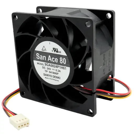[5609] Ventilador Sanyo Denki SanAce80 9GA0824P1H61 24V DC 0.3A 7.2W 80 mm x 80 mm x 37 mm Conector Blanco 4 Pines 4 Cables