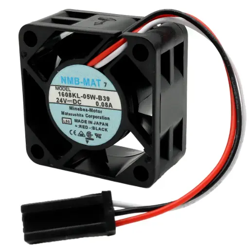 [5645] Ventilador NMB-MAT 1608KL-05W-B39 L50 24V DC 0.08A 19.28W 40 mm x 40 mm x 20 mm Conector Negro 3 Pines 3 Cables