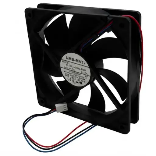 [5710] Ventilador NMB-MAT 4710KL-05W-B59 E50 24V DC 0.35A 8.4W 120 mm x 120 mm x 25 mm Conector Blanco 3 Pines 3 Cables