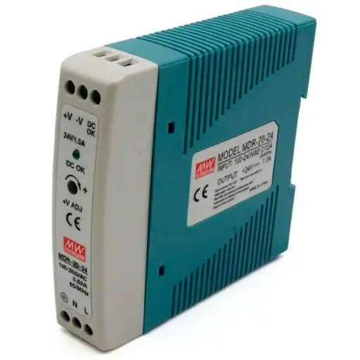 [5712] Eliminador Transformador Fuente Poder Driver Mean Well MDR-20-24 100-240V AC 0.55A 24V DC 1A 24W Riel DIN
