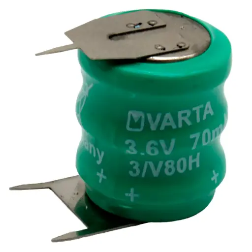 [5768] Pila Batería Varta 3/V80H 3.6V 70mAh Con 3 Pines Recargable PLC