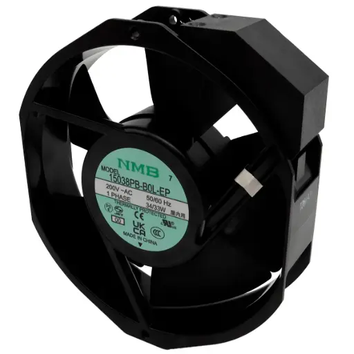[5772] Ventilador NMB 15038PB-B0L-EP 00 200V AC 50/60Hz 34/33W Monofásico 150 mm x 150 mm x 40 mm 2 pines Japón
