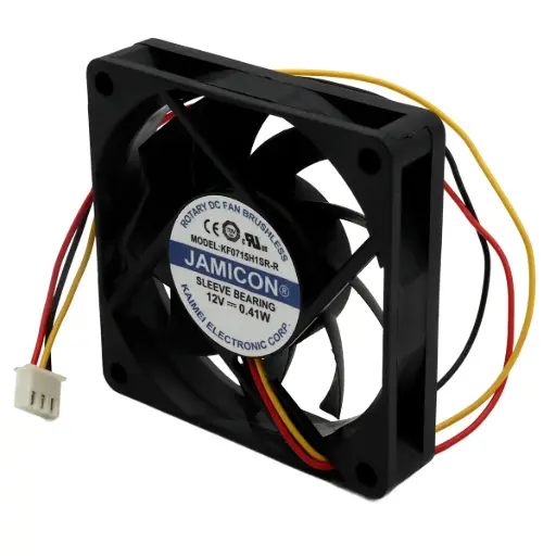 [5778] Ventilador Jamicon KF0715H1SR-R 12V DC 0.41W 70 mm x 70 mm x 15 mm Conector Blanco 3 Pines 3 Cables