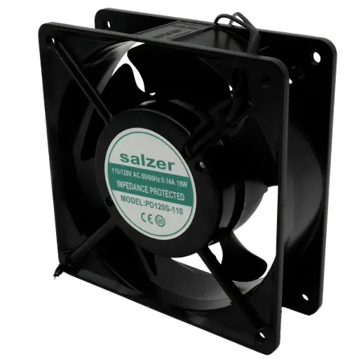 [5779] Ventilador Salzer PD120S-110 110V-120V AC 50/60Hz 0.14A 18W 120 mm x 120 mm x 38 mm 2 Cables Sin Conector